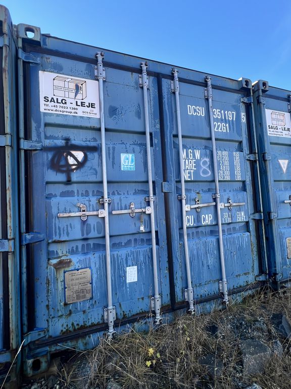 Blå 20 fods Container  M/ stillads ( nr. 8 )