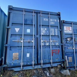 Blå 20 fods container M/mureudstyr ( Nr 10 )